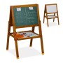 Relaxdays Kinderstandtafel Whiteboard Kiefernholz MDF Braun Weiß Grün Magnetisch Höhenverstellbar 77 x 39 x 44,5 cm 1,9 kg