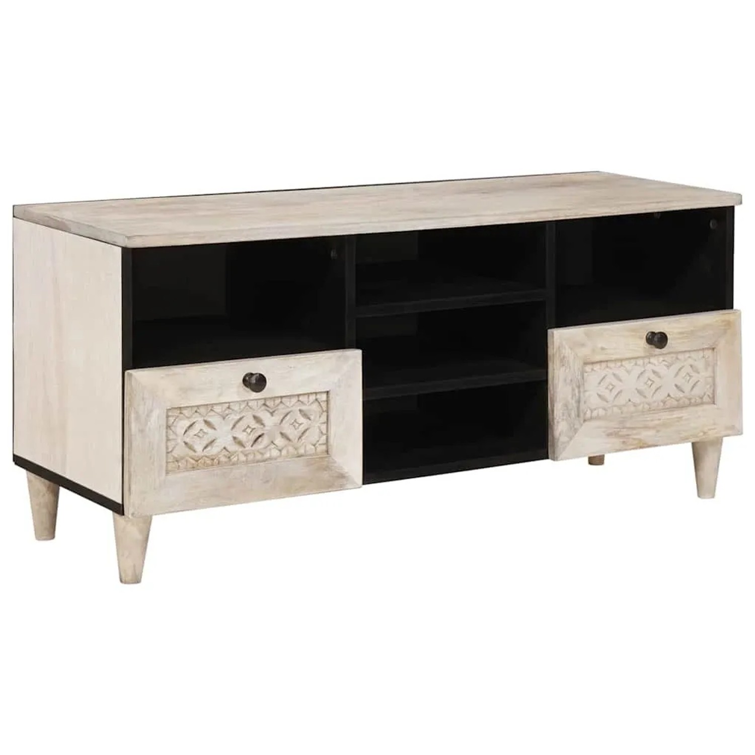 vidaXL TV-Einheiten mit Schubladen Weiß 100 x 33 x 46 cm Holzwerkstoff 4018134