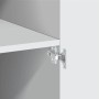 Detailansicht: Scharnier im weißen vidaXL Hochschrank aus Holzwerkstoff.