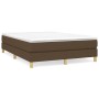 Boxspringbett dunkelbraun (140x200 cm) mit Matratze und Topper.