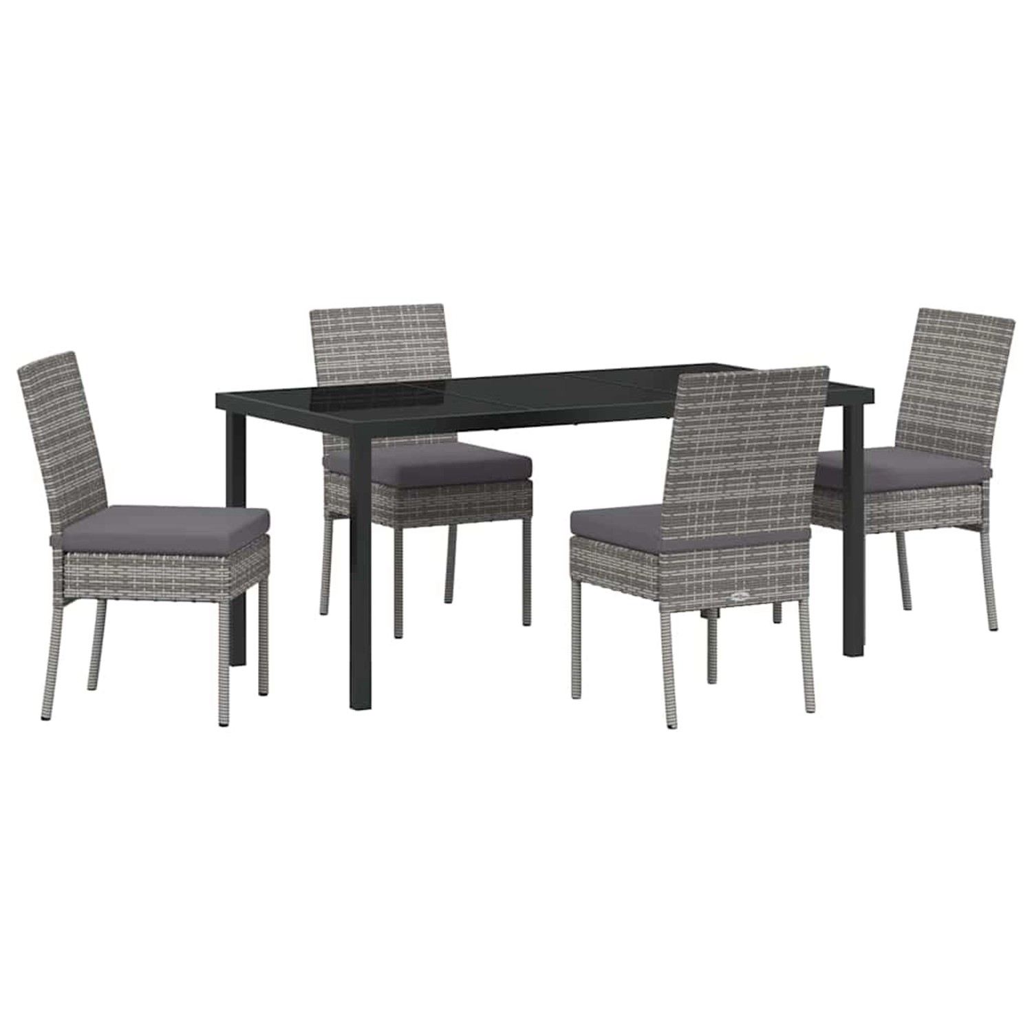 vidaXL Garten Essgruppe 5-Tlg Grau Poly Rattan 3379215 günstig online kaufen