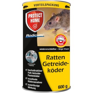 Protect Home Rodicum Rattenköder, 600g Dose mit Getreideköder gegen Ratten.