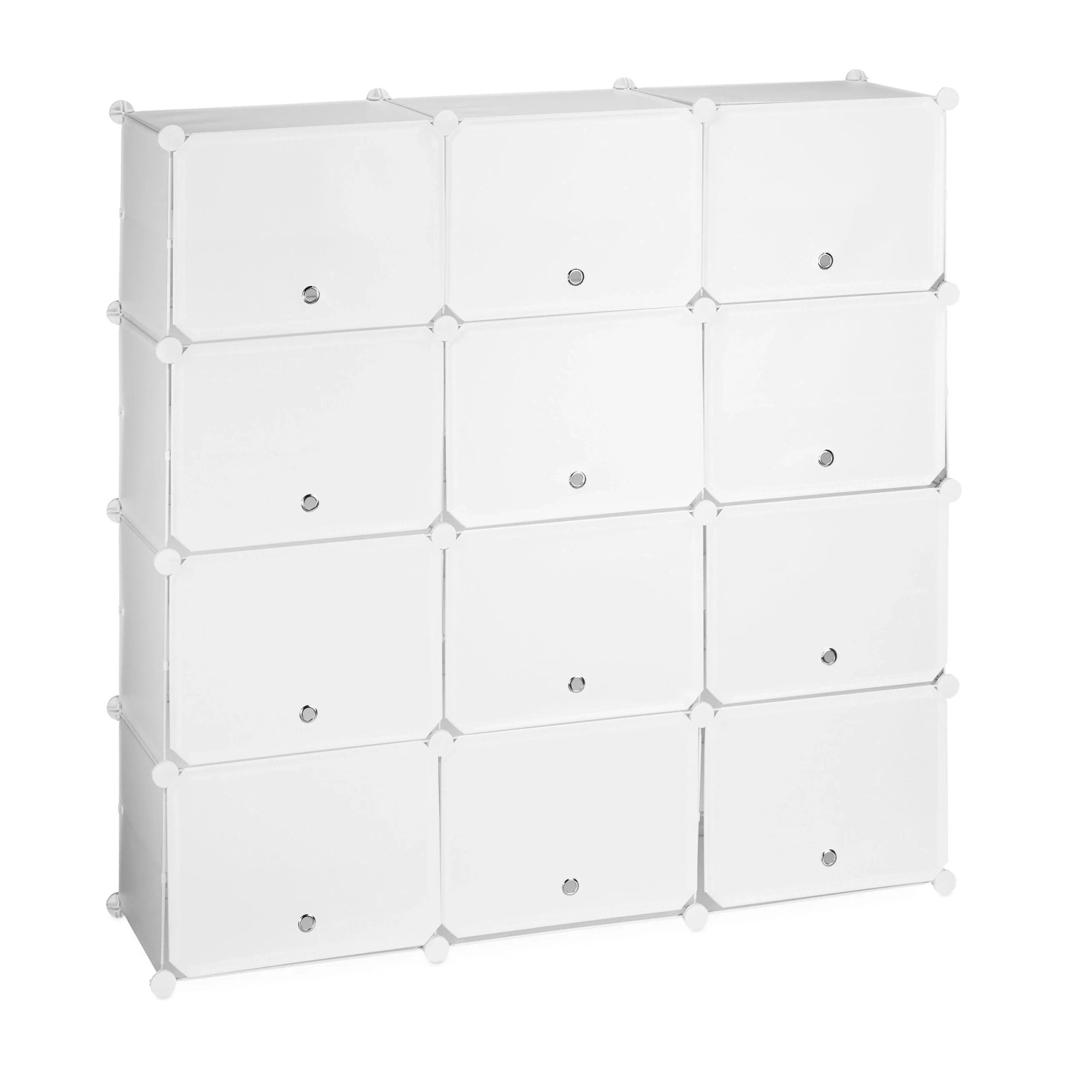 Relaxdays Schuhschrank Kunststoff Metall Weiß Stecksystem 24 Fächer 125 cm x 125 cm x 32 cm 10,5 kg