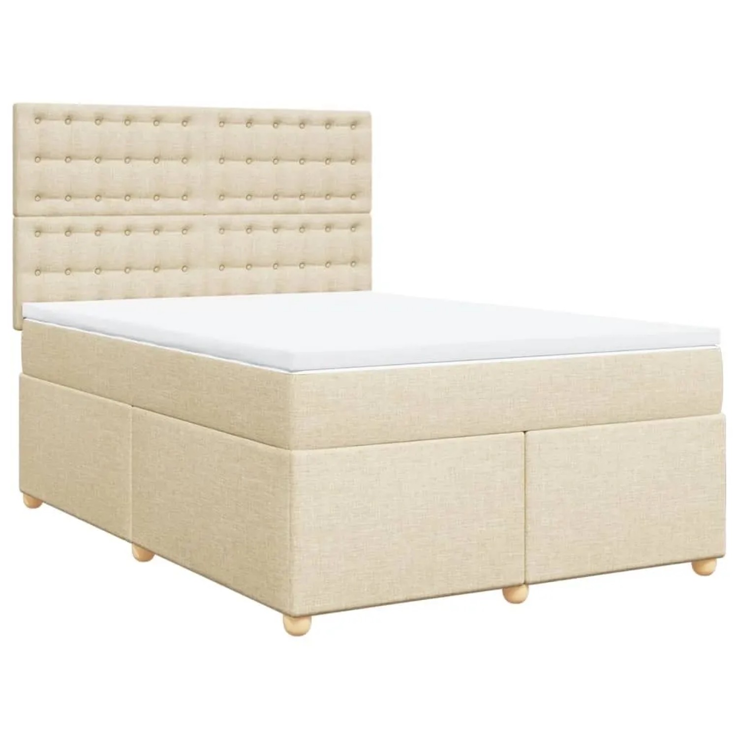vidaXL Boxspringbett mit Matratze Creme 160x200 cm Stoff 3291350 günstig online kaufen