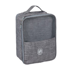 Relaxdays Schuhtasche Stoff Grau Meliert Für 2 Paar Schuhe 30 cm x 23 cm x 13 cm 300 g