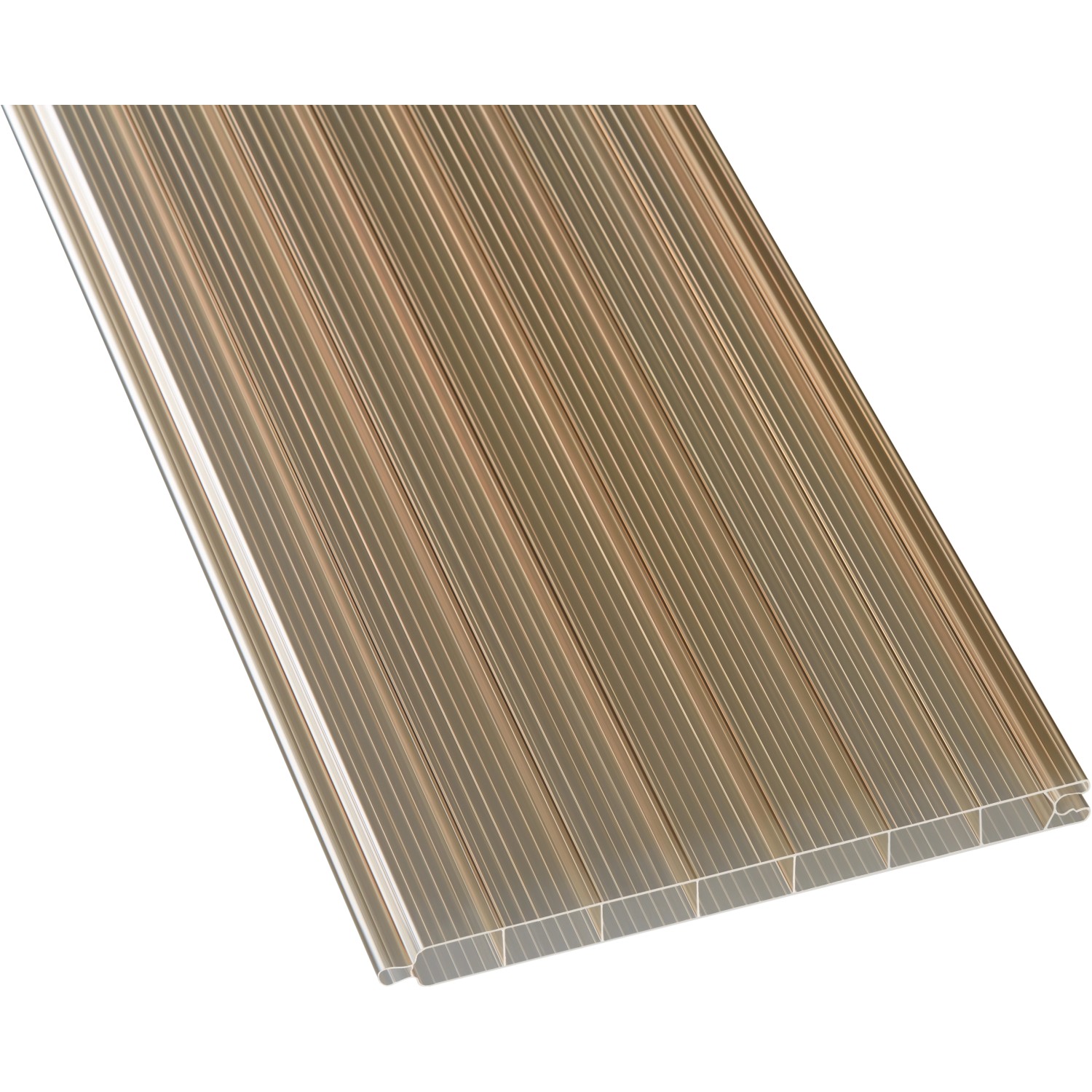 PVC Hohlkammerpaneel in Bronze, 1,6 cm dick, für Kunststoffbedachung.