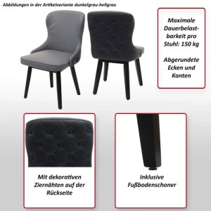 MCW Esszimmerstuhl M60 6er-Set Dunkelgrau-hellgrau