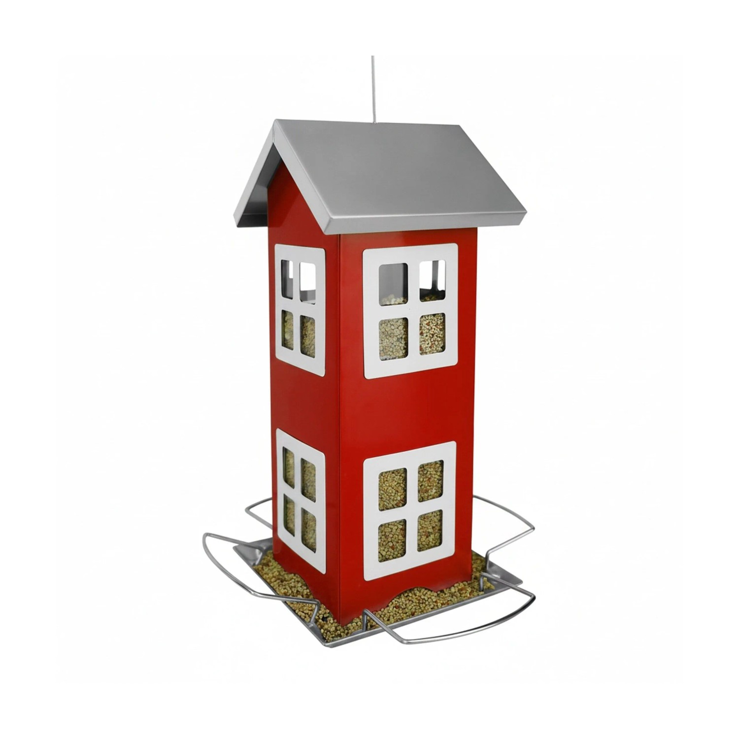 Relaxdays Vogelhaus Eisen Rot zum Aufhängen 26 cm x 12 cm x 12 cm 0,5 kg