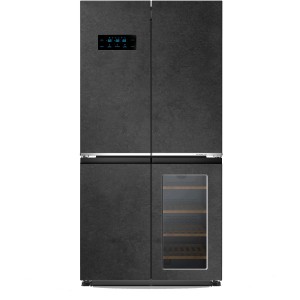 Wolkenstein Cross Door Kühl-Gefrierkombination in Anthrazit mit Weinlagerfach.