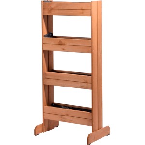 Hochbeet aus Kiefernholz mit 4 Pflanzkästen und Folie für Garten, Balkon oder Terrasse.