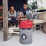 Enders Gasflaschenhülle Style Red 5 kg für Grillutensilien. Rote Abdeckung mit grauem Stoffkorpus.
