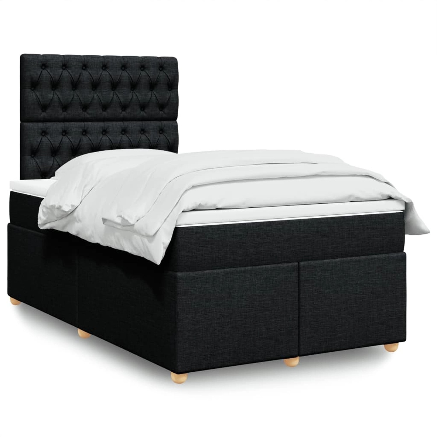 vidaXL Boxspringbett mit Matratze Schwarz 120x200 cm Stoff 3291256 günstig online kaufen