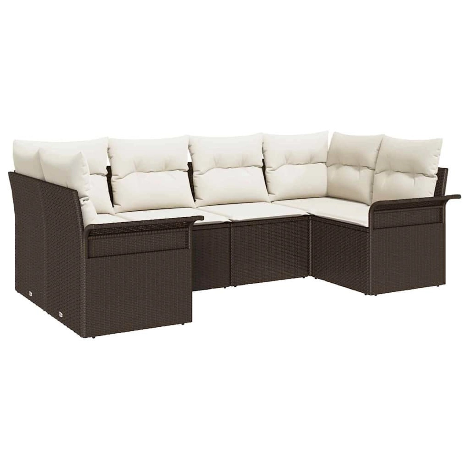 vidaXL Garten-Sofa-Set mit Kissen mit Speicher 6-Tlg Braun Poly Rattan 3354 günstig online kaufen