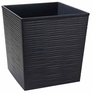 Graphitfarbener Siena Garden Pflanzkübel Biron mit Rillenoptik, 40x40x41,5 cm.