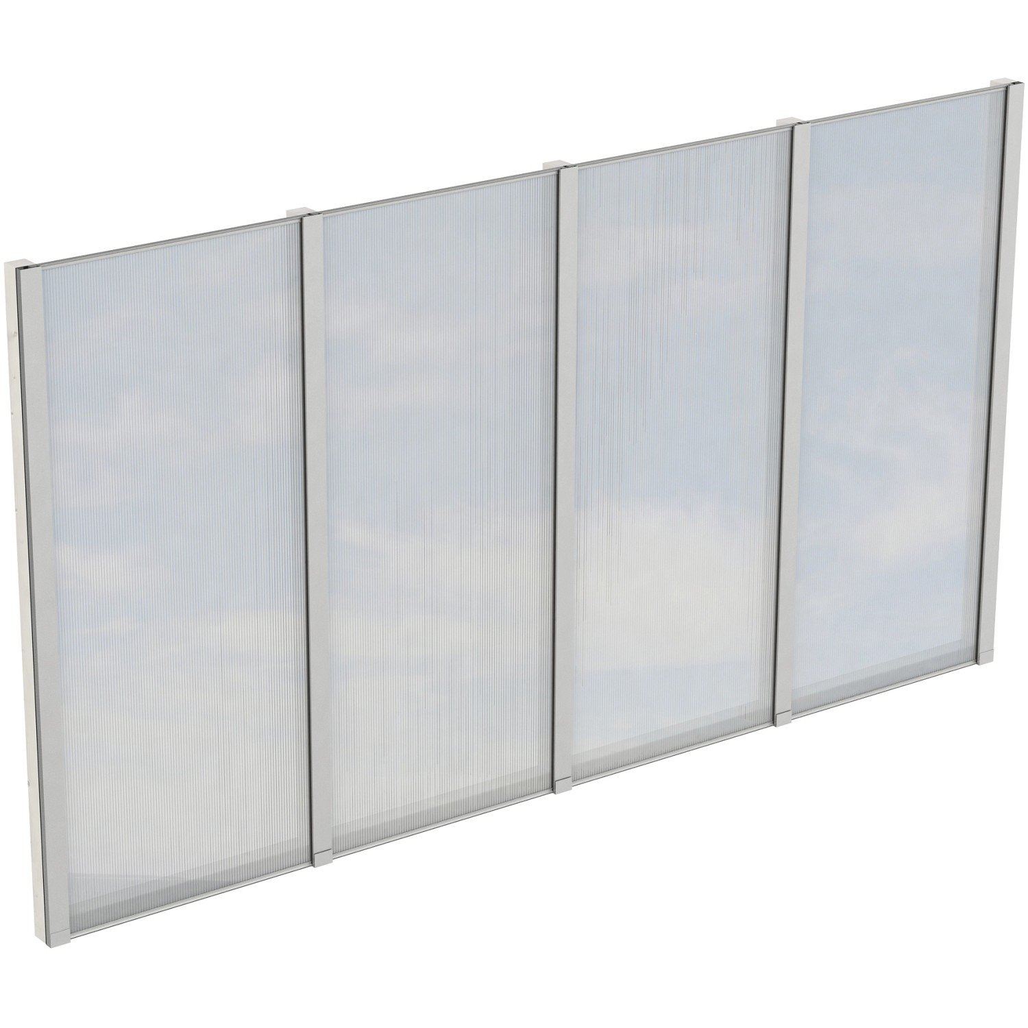 Skan Holz Seitenwand m. Polycarbonatplatten (FS) 355 x 200 cm Fichte Weiß