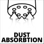 Symbol für Staubabsaugung beim Einhell Trockenbauschleifer TC-DW 225 X.