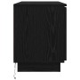VidaXL TV-Schrank in Schwarz Eichen-Optik, seitliche Ansicht. Moderner TV-Schrank mit LED-Beleuchtung.