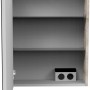 Offener Fackelmann Spiegelschrank SBC Graueiche 50 cm mit zwei Einlegeböden.