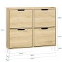 SoBuy Schuhschrank Schmal mit 4 Klappen Schuhkipper für Diele Flur FSR100-N_4