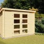 Finn Art Gartenhaus Funny 13, 3x2 m, mit Flachdach und Doppeltür. Holz-Gartenhaus ohne Fußboden.