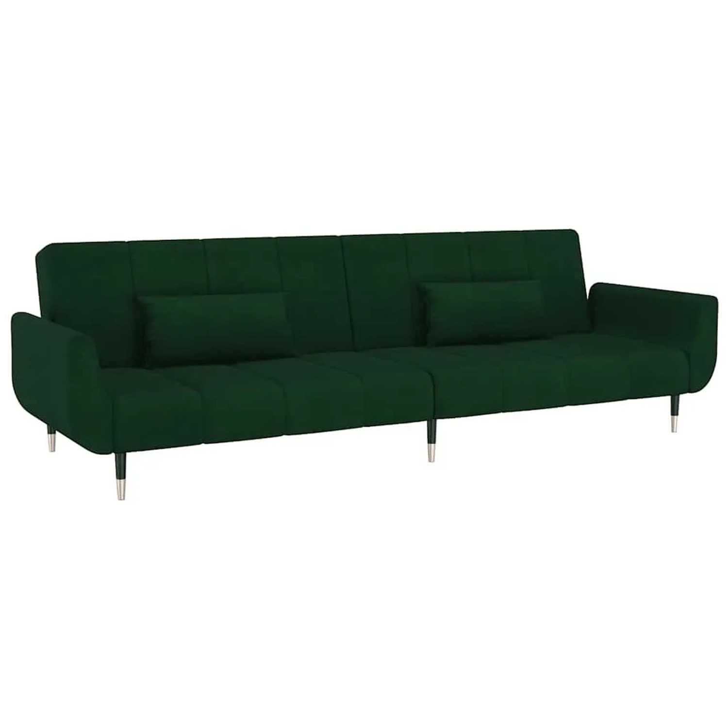 vidaXL Schlafsofa 2-Sitzer mit 2 Kissen Dunkelgrün Samt 337584