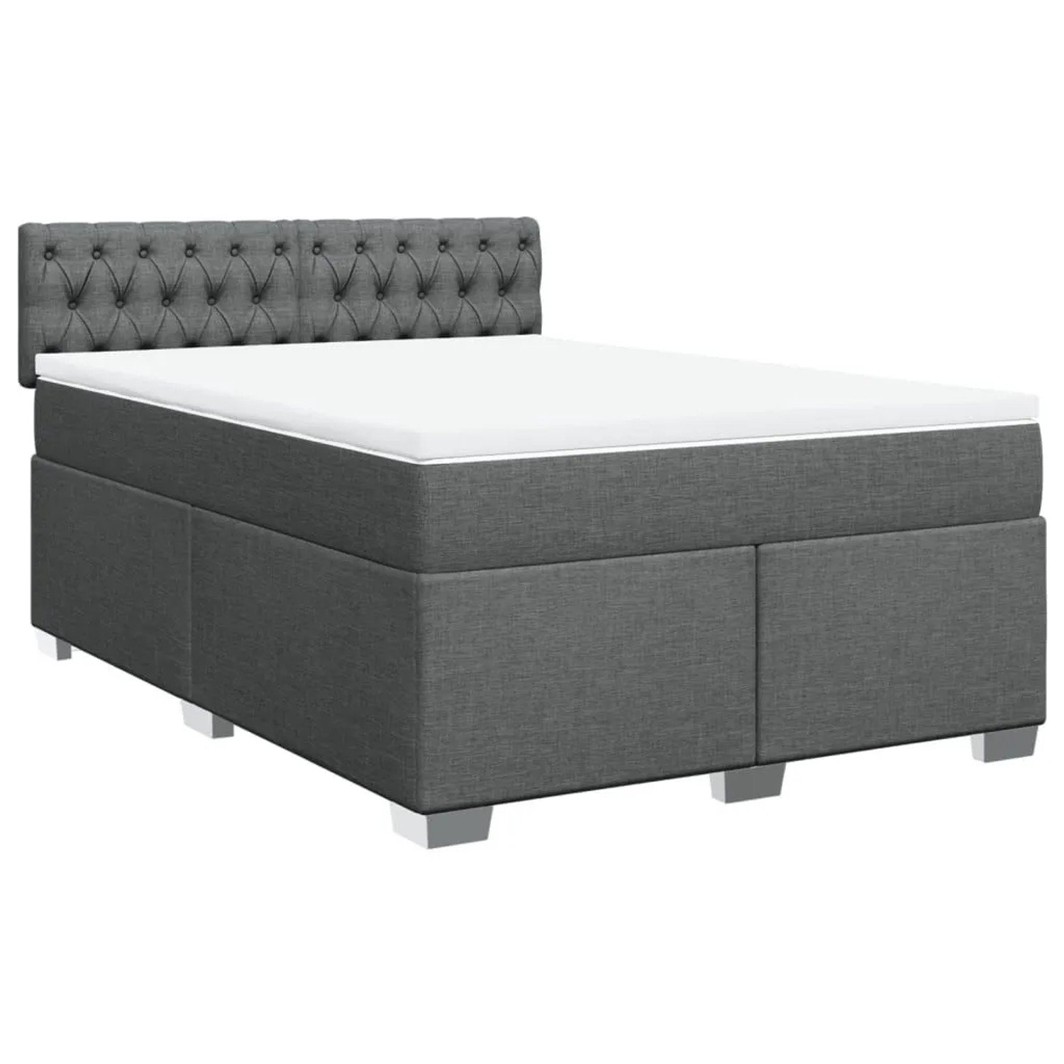 vidaXL Boxspringbett mit Matratze Dunkelgrau 140x200 cm Stoff 3288219 günstig online kaufen