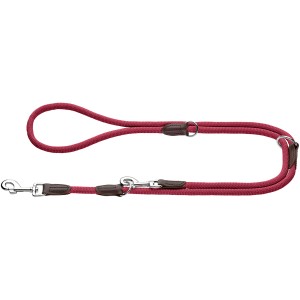 Verstellbare Hunter Führleine Freestyle aus Tau, Bordeaux, 2 m lang.