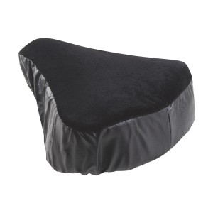 Schwarze Prophete Satteldecke aus Stoff, gepolstert für hohen Komfort beim Fahrradfahren.
