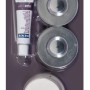 WENKO UV-Loc® Befestigungsset Chrom: 2 Montageplatten, Kleber, UV-Lampe für Drahtkörbe.