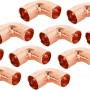 10 Kupfer Löt-Winkel, Ø 15mm, für Sanitär- und Heizungsinstallation.