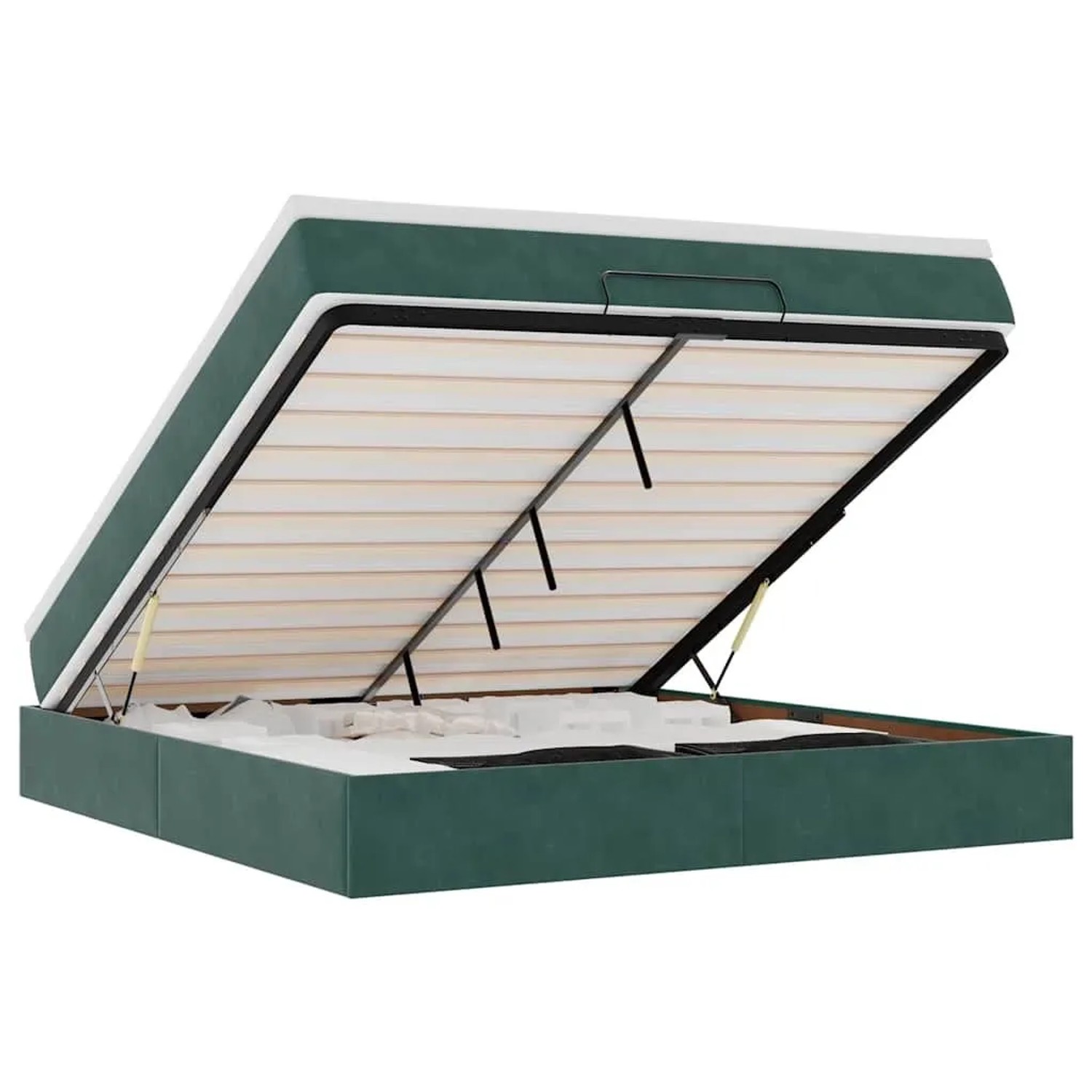 vidaXL Ottoman-Bett mit Matratze Dunkelgrün 180x200 cm Samt 3311204