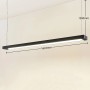 Moderne, schwarze LED Büroleuchte Cuna von Arcchio aus Aluminium, 162cm lang, für Arbeitszimmer.
