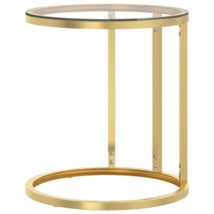 vidaXL Beistelltisch Golden und Transparent 45 cm Hartglas 331661