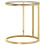 vidaXL Beistelltisch Golden und Transparent 45 cm Hartglas 331661_3