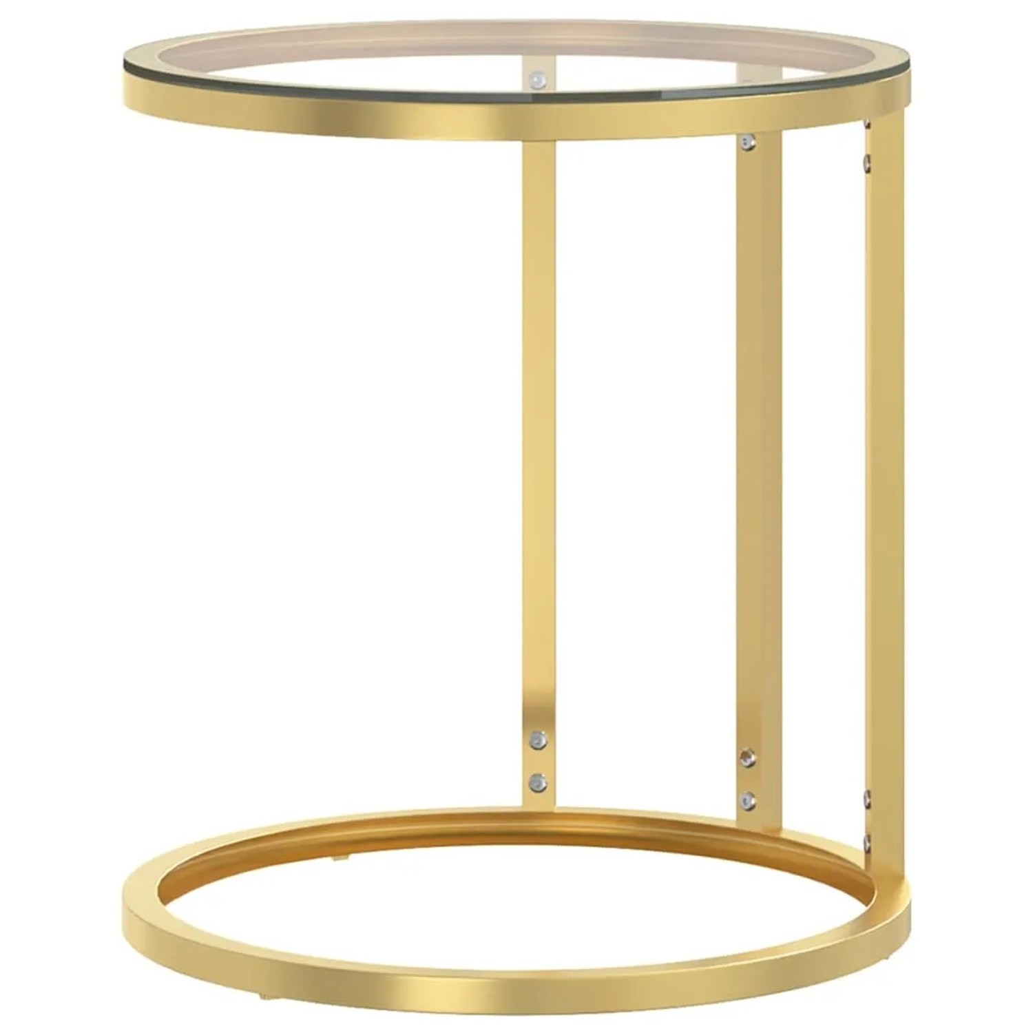 vidaXL Beistelltisch Golden und Transparent 45 cm Hartglas 331661_3