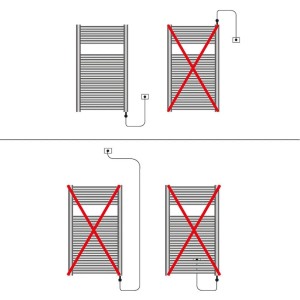 Belrad Badheizkörper Handtuchheizkörper Elektrisch 230V Schwarz Matt 1200 x 500 HxB 700W