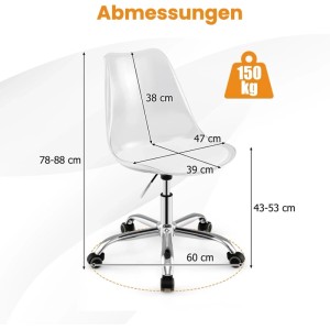 Costway Bürostuhl Schreibtischstuhl Drehbar mit Kunstlederpolster