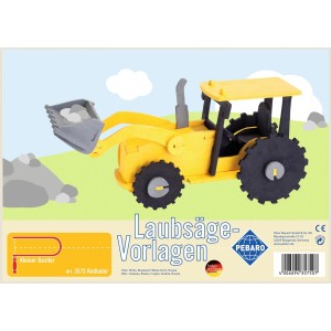 Pebaro Laubsägevorlage Radlader aus Holz zum Basteln und Sägen.