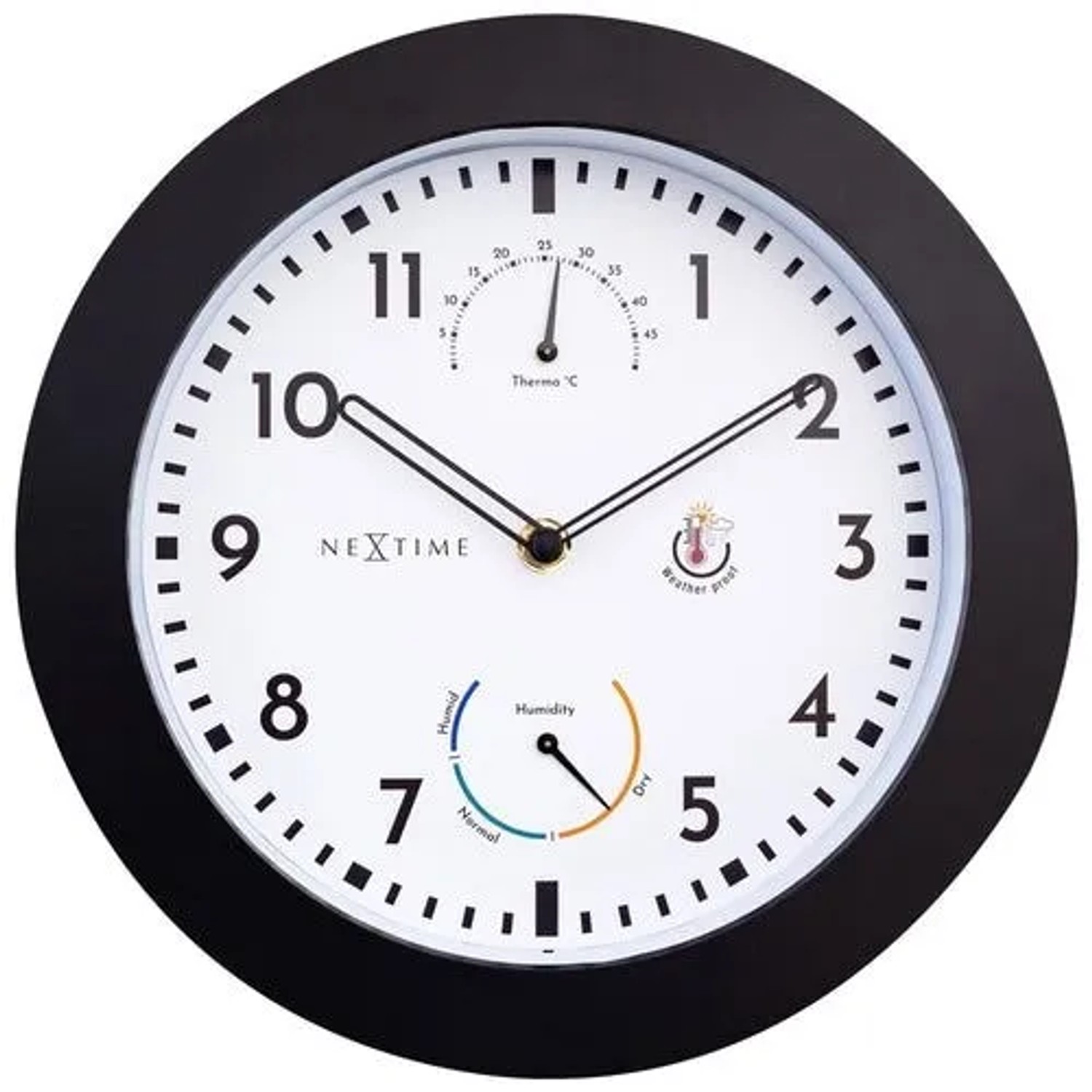 NeXtime Quarzwanduhr 4319 Daisy Schwarz