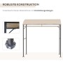 Outsunny GrillPavillon Metall Polyester Beige Schwarz 215B x 150T x 182/220H cm_6