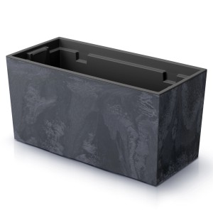 Anthrazitfarbener Prosperplast Pflanzkasten Urbi Beton Effect, 8 Liter.
