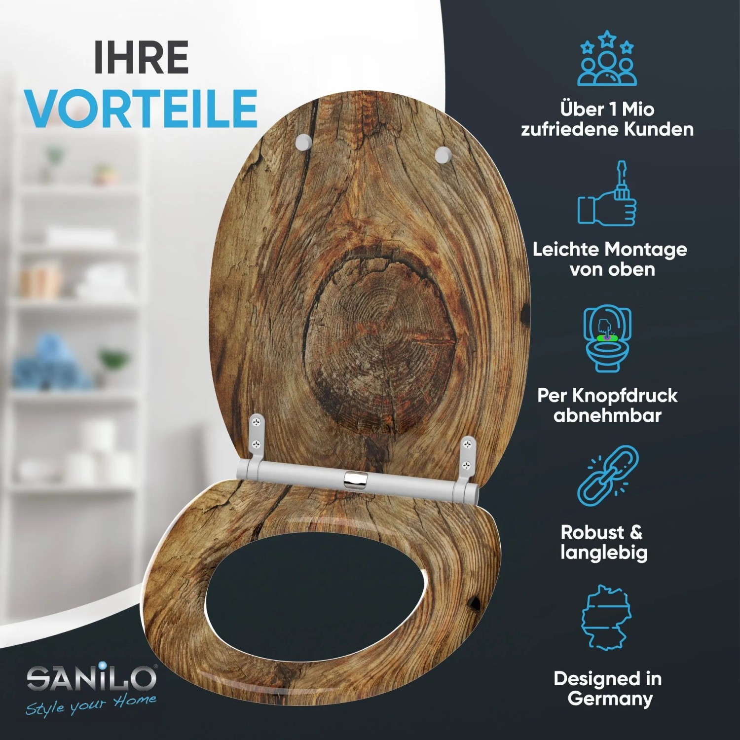 Sanilo WC Sitz Absenkautomatik Holz kaufen bei OBI