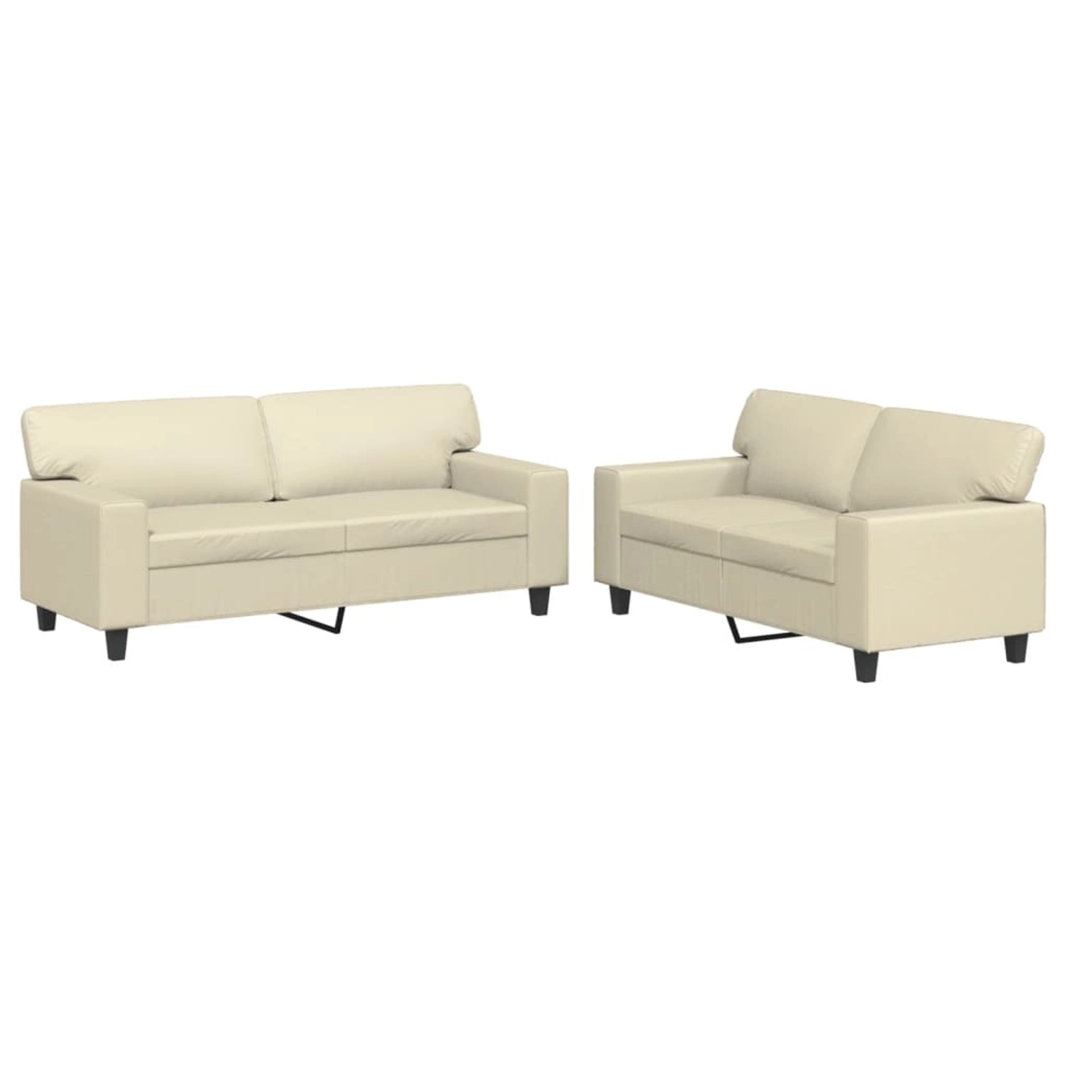 vidaXL 2-Tlg Sofagarnitur Creme Kunstleder 3201915 günstig online kaufen