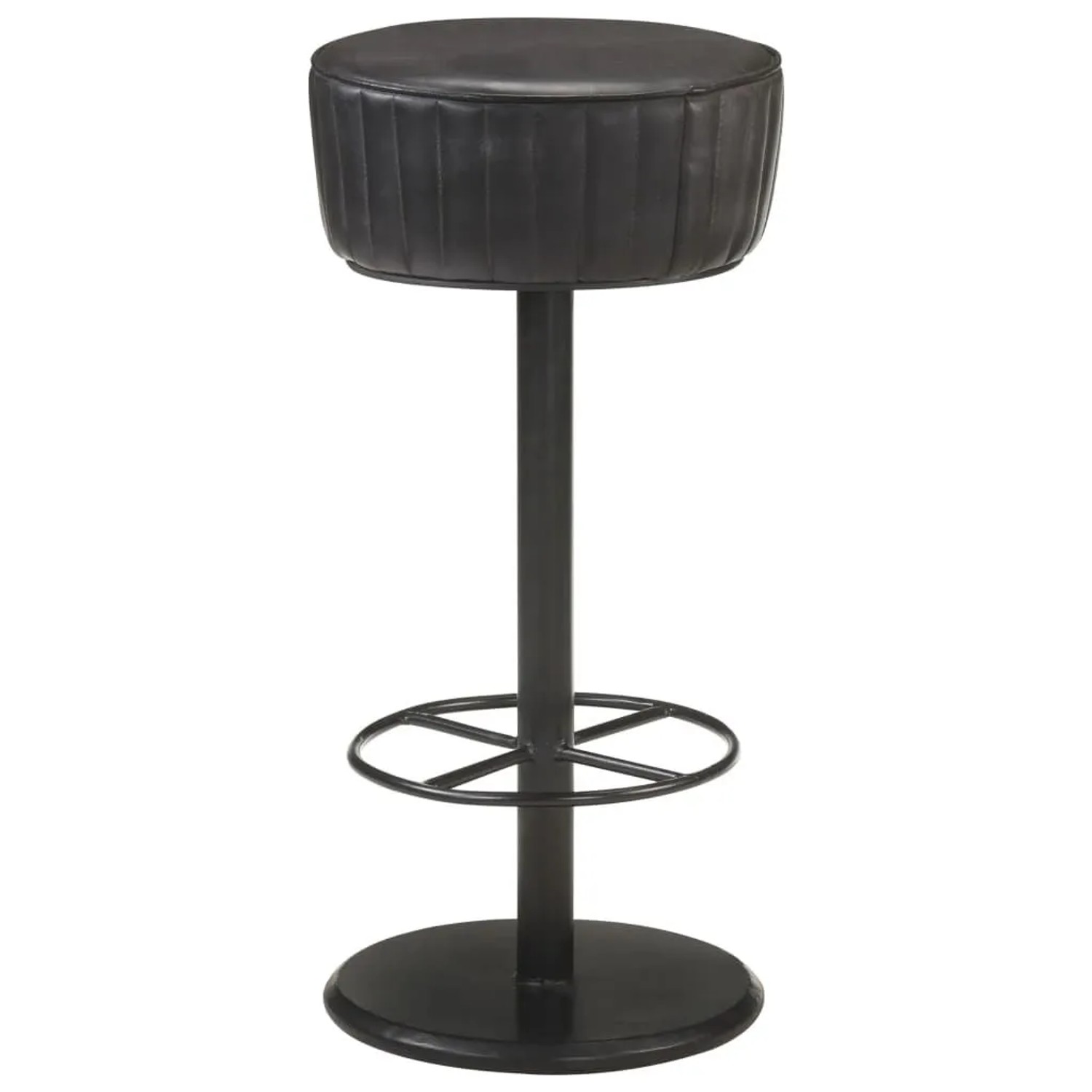 vidaXL Barhocker Schwarz Echtleder 321872