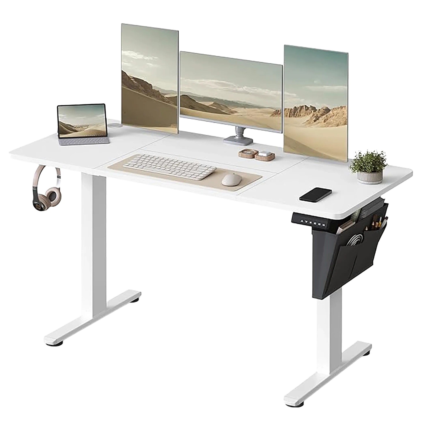 Songmics Schreibtisch Balok Höhenverstellbar Weiß günstig online kaufen