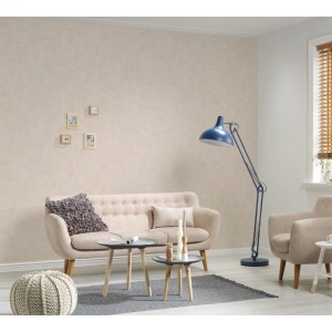 Wohnraum mit A.S. Creation Vliestapete Vintage Style Sand an der Wand.