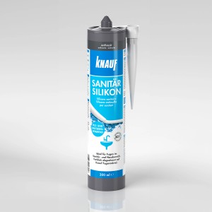 Knauf Sanitär-Silikon in Anthrazit, 300ml Kartusche für Bad und Sanitärbereich.