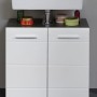 Trendteam Waschbeckenunterschrank LineSkinBD, weiß, 60 cm breit mit zwei Türen.
