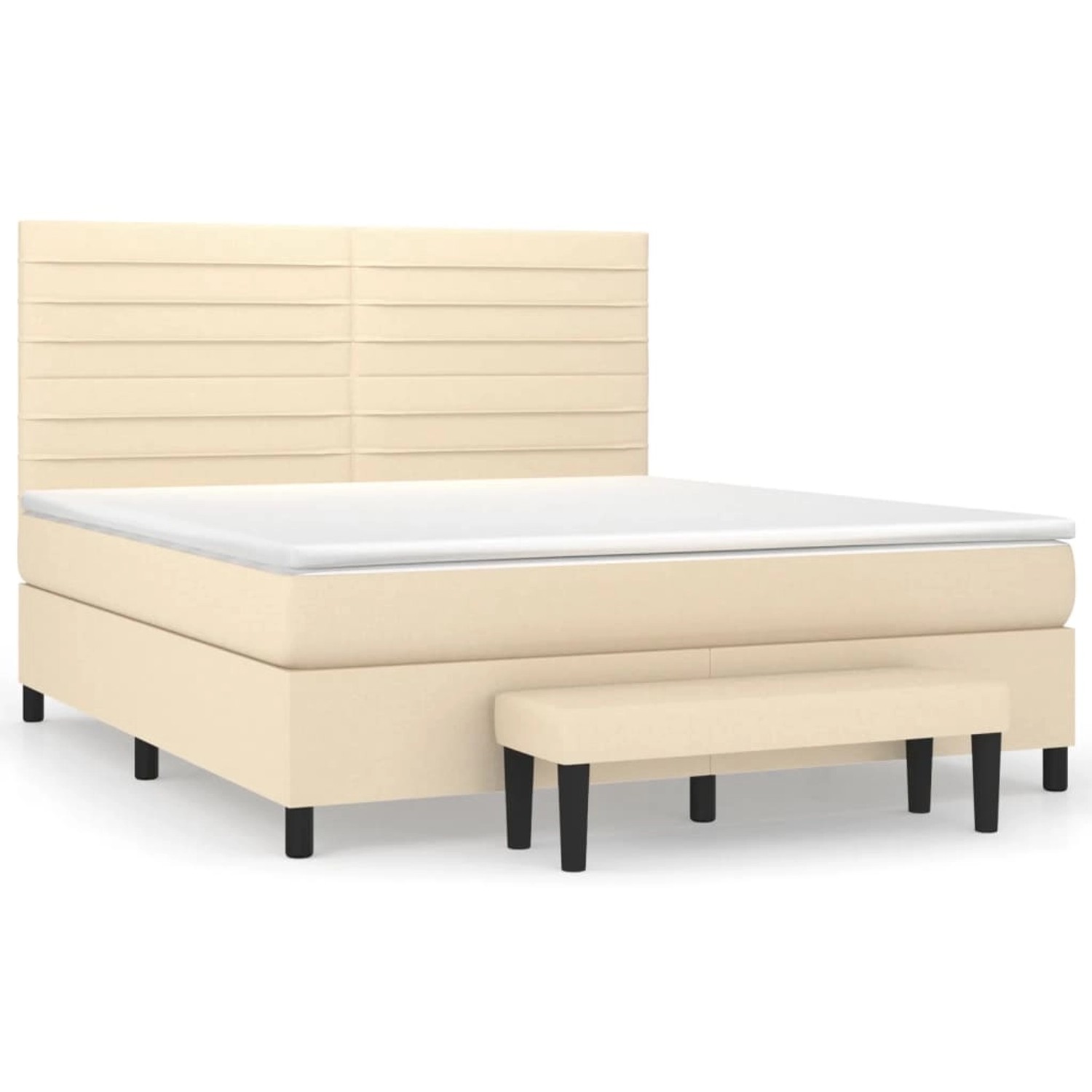 vidaXL Boxspringbett mit Matratze Creme 180x200 cm Stoff1358542 günstig online kaufen