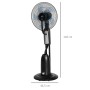 Schwarzer HOMCOM Standventilator mit Luftbefeuchter, 120 cm hoch, für frische Luft.
